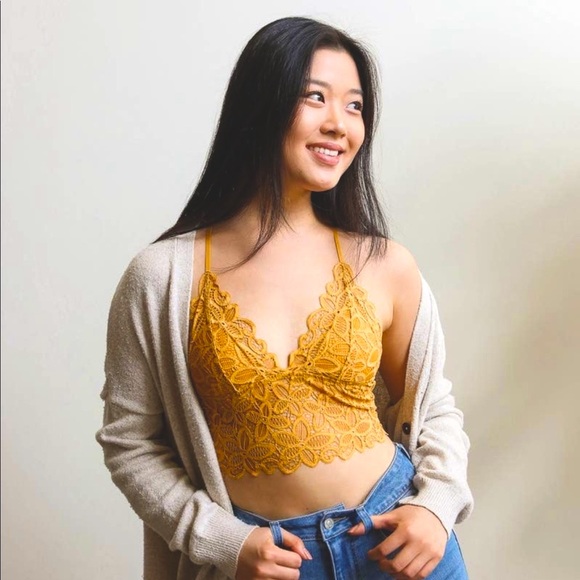 🌼 Daisy Lace Boho Longline Padded Bralette NWT - Picture 9 of 14